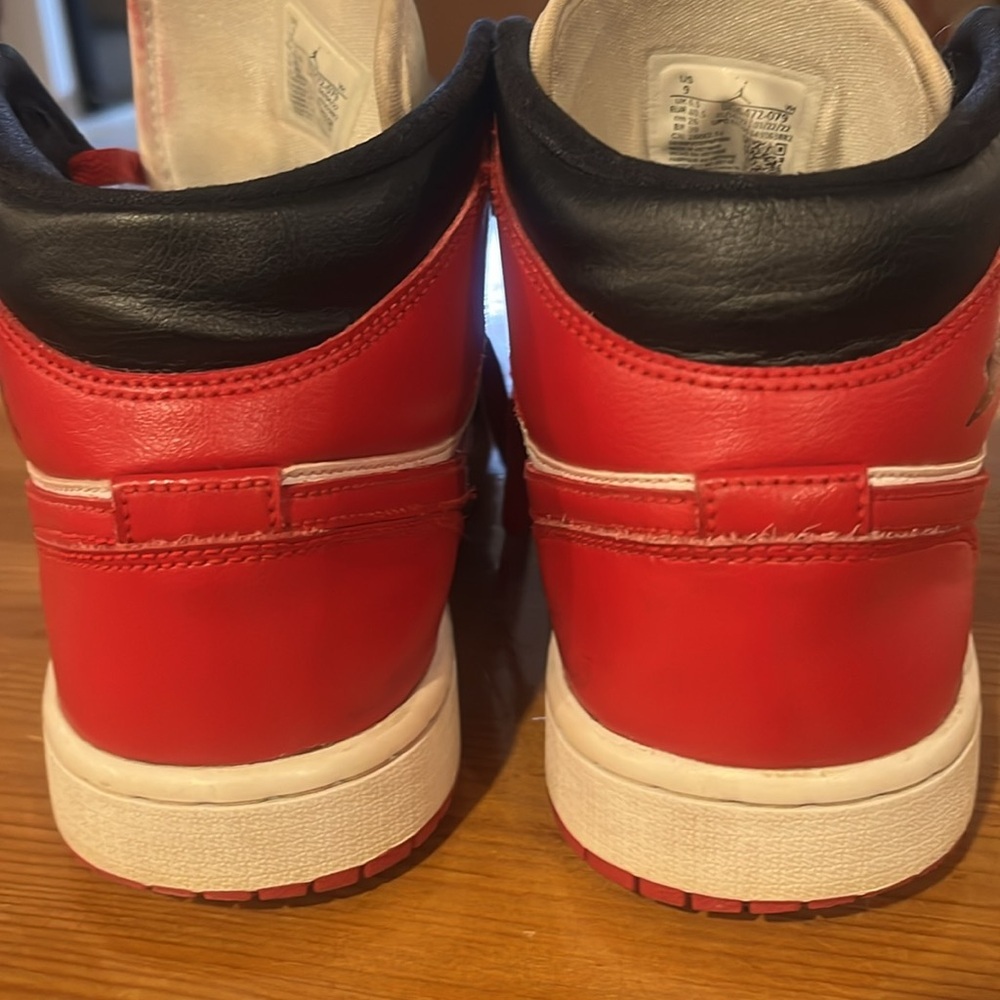 Nike Air Jordan Mid Toe Black/Red/White Womens 9 - Picture 4 of 11